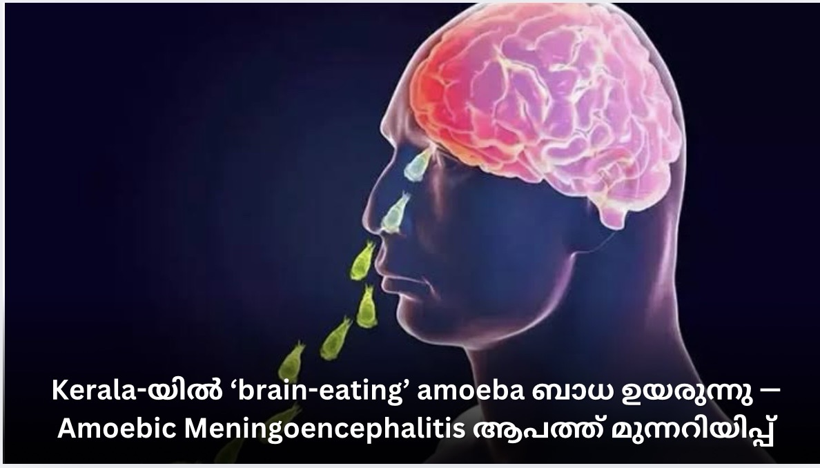 Kerala-യിൽ ‘brain-eating’ amoeba ബാധ ഉയരുന്നു — Amoebic Meningoencephalitis ആപത്ത് മുന്നറിയിപ്പ്